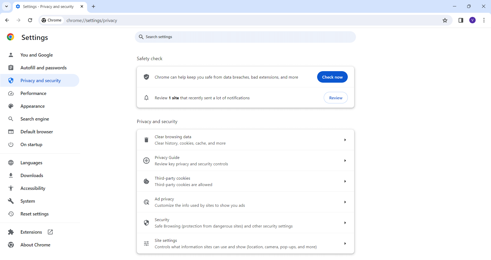Chrome - Privacy and Security
