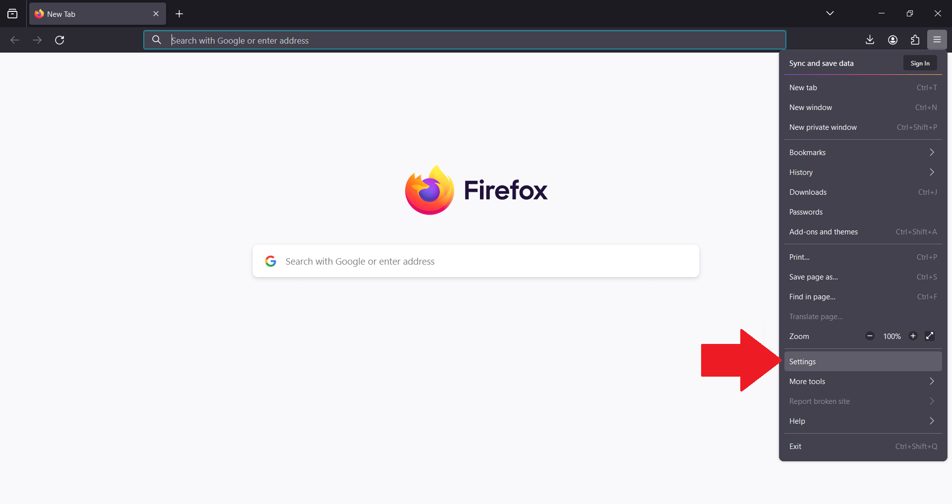 Firefox - Desktop - Settings