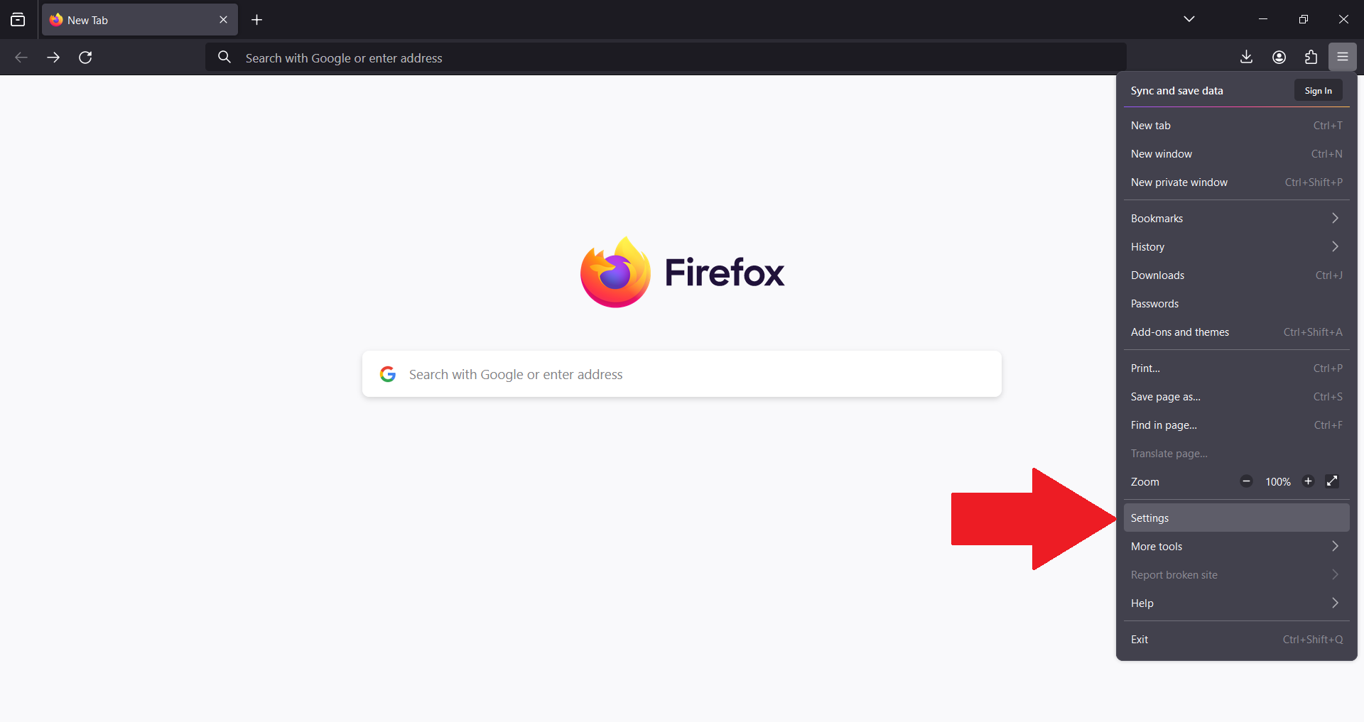 Firefox - Settings