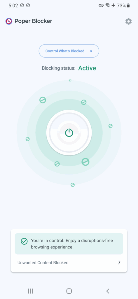 Poper Blocker android app