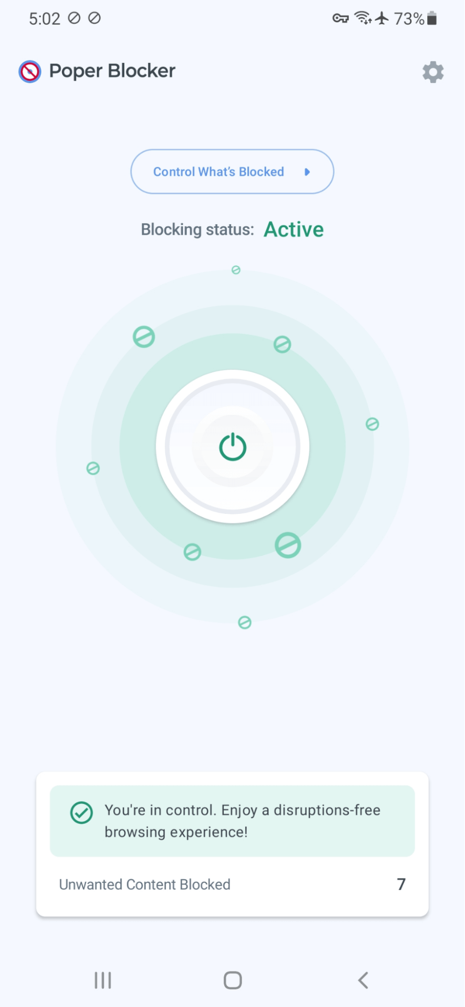 Poper Blocker Android app