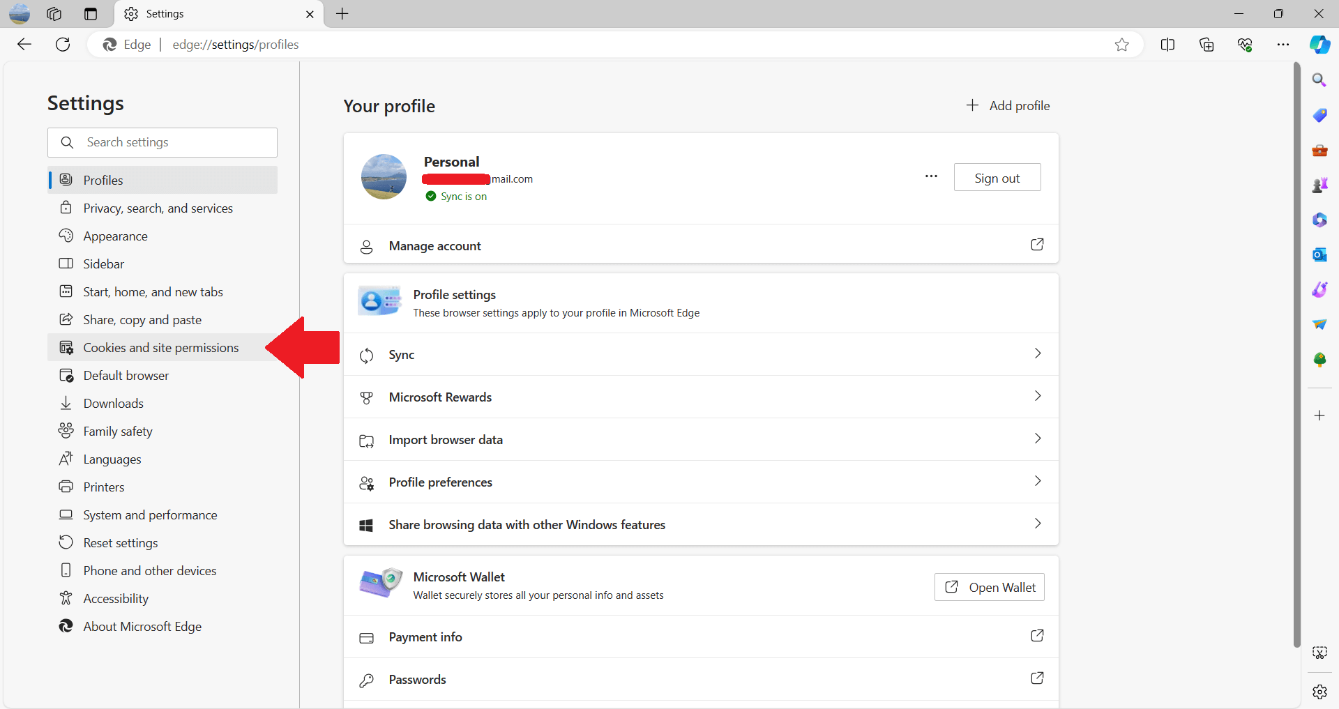 Microsoft Edge - Desktop - Cookies and site permissions