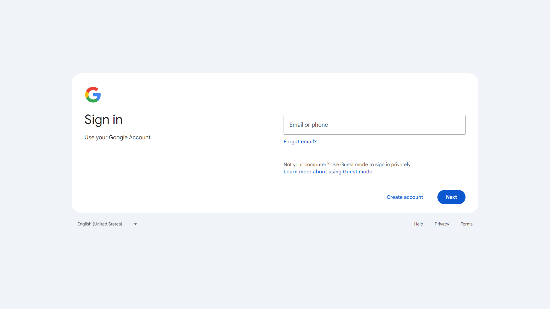 Sign in to your Google account