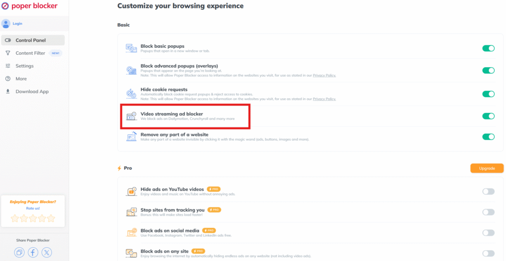 Video streaming ad blocker