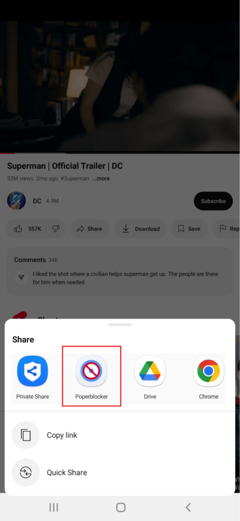 Block ads on Youtube on mobile with Poper Blocker