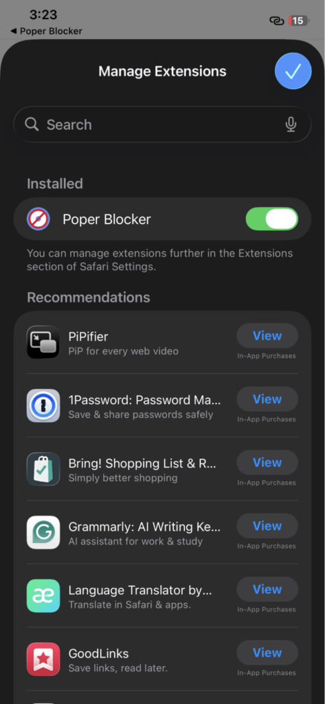 Enable Poper Blocker