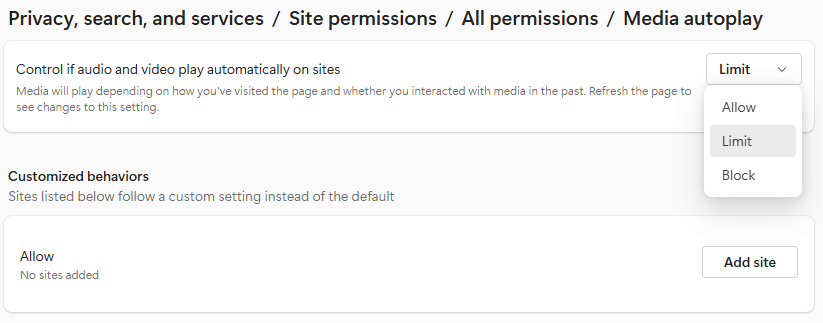 Limit autoplay