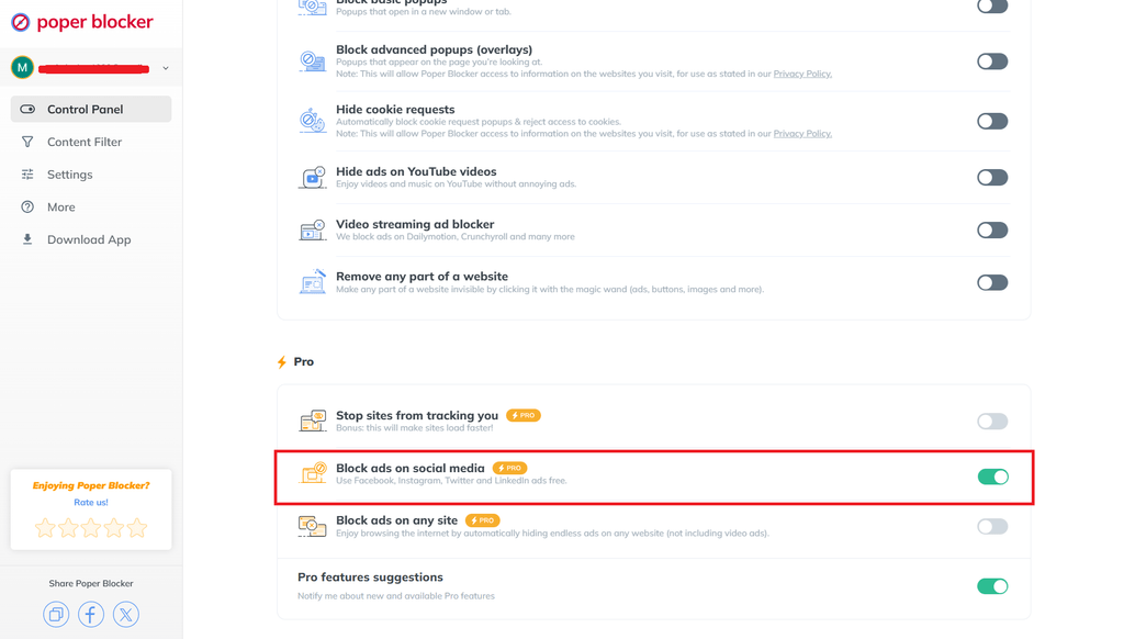 block ads on social media